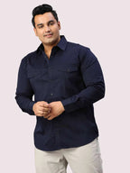 Men Cotton Blend Double Pocket Full Sleeves Shirt Pack of 2